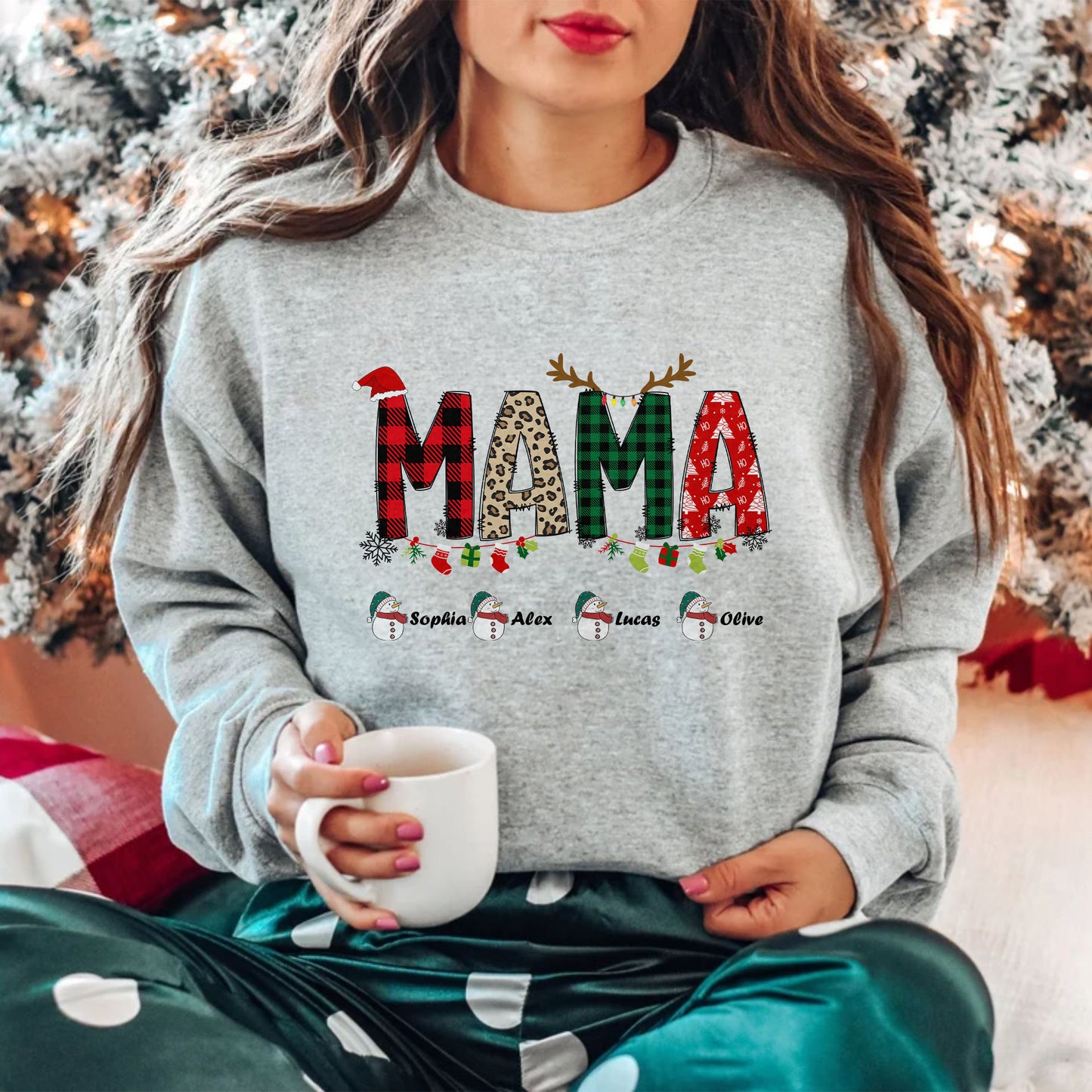 Personalisiertes Mama Sweatshirt mit Namen - Weihnachtsgeschenk für Mama