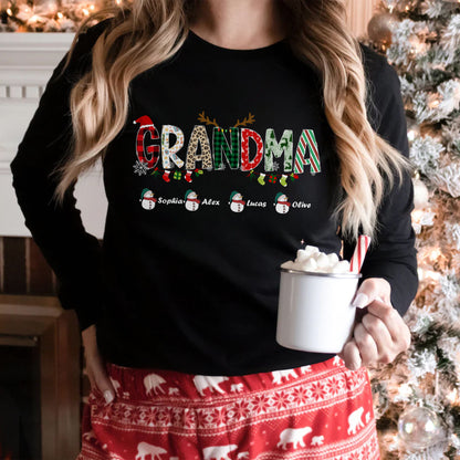 Personalisiertes Oma Sweatshirt mit den Namen der Enkelkinder – Weihnachtsgeschenk für Oma