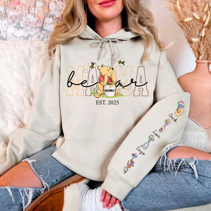 Personalisiertes Mama-Bär Sweatshirt mit Kindernamen am Ärmel – Geschenk für Mama