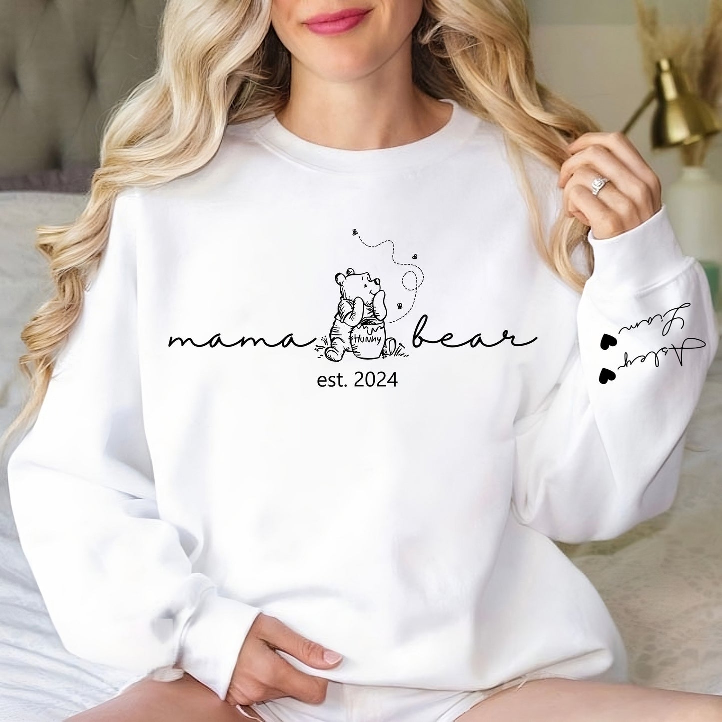 Personalisierter Mama Bären Sweatshirt mit den Namen, Geschenk für Mama