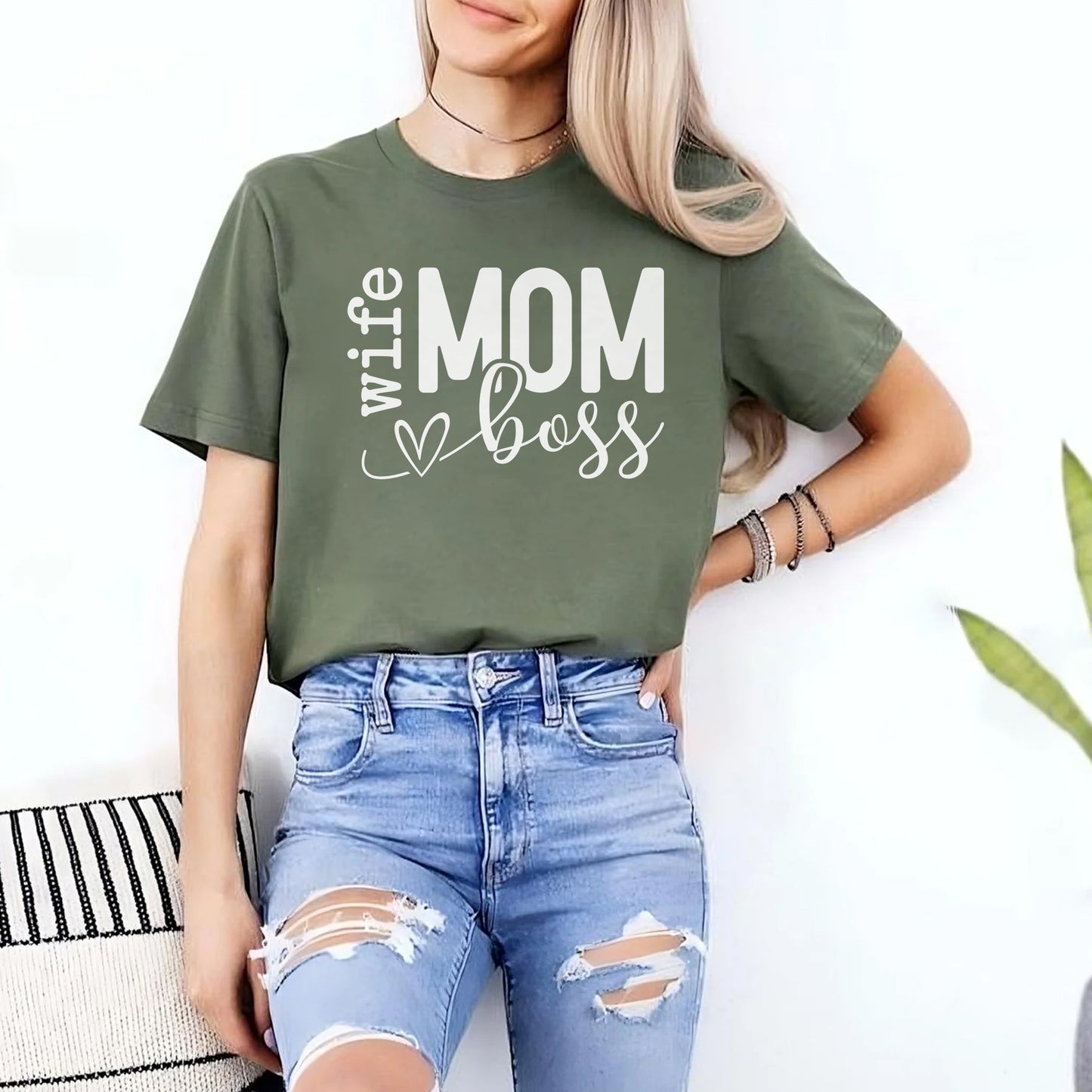 Mom Wife Boss Sweatshirt and Shirts, Mother's Day Gift