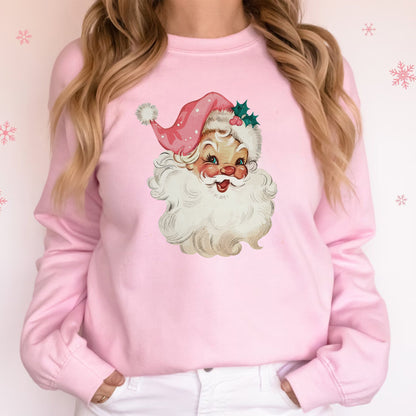 Rosa Santa Retro Weihnachts Hoodies und Sweatshirts für Frauen - Weihnachtsgeschenk