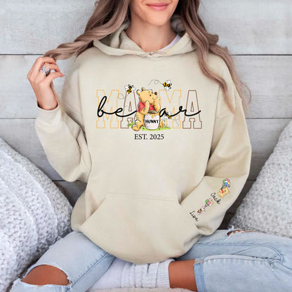 Personalisiertes Mama-Bär Sweatshirt mit Kindernamen am Ärmel – Geschenk für Mama