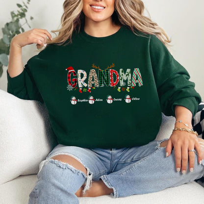 Personalisiertes Oma Sweatshirt mit den Namen der Enkelkinder – Weihnachtsgeschenk für Oma