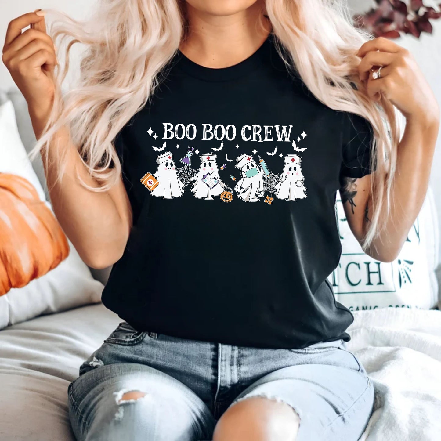 Boo Boo Crew Shirt - Geschenk für Krankenschwester, Lustiges Halloween Krankenschwester Shirt