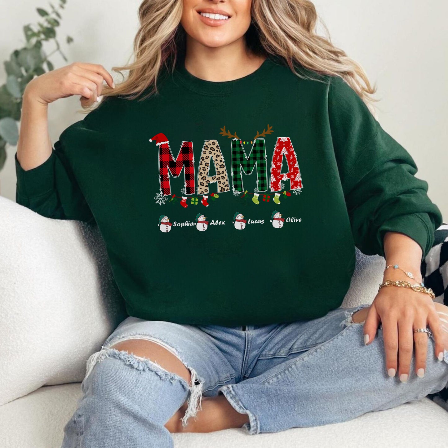 Personalisiertes Mama Sweatshirt mit Namen - Weihnachtsgeschenk für Mama