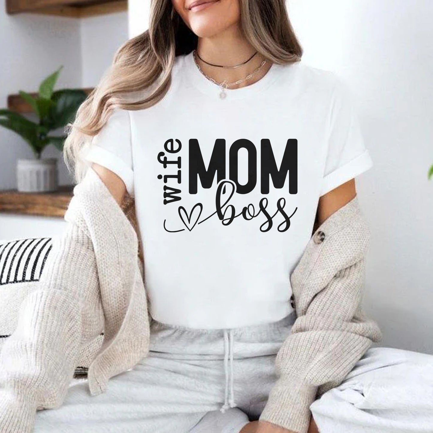 Mom Wife Boss Sweatshirt and Shirts, Mother's Day Gift