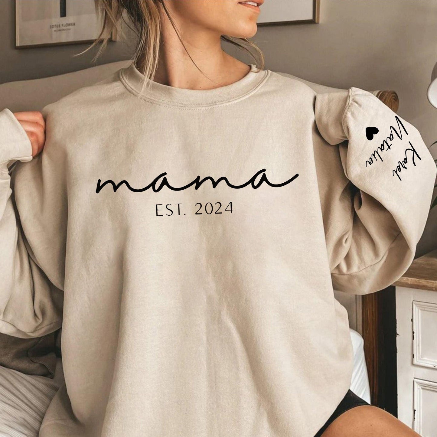 Personalisiertes Mama-Sweatshirt mit Kindernamen - Geschenk für Mama - GiftHaus