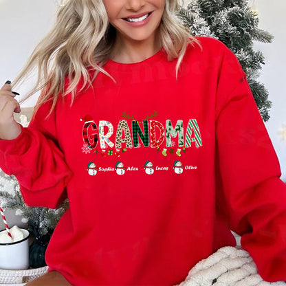 Personalisiertes Oma Sweatshirt mit den Namen der Enkelkinder – Weihnachtsgeschenk für Oma