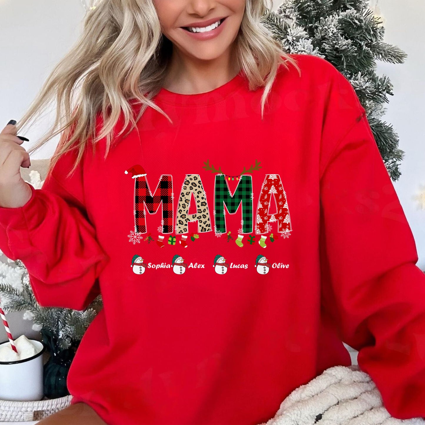 Personalisiertes Mama Sweatshirt mit Namen - Weihnachtsgeschenk für Mama