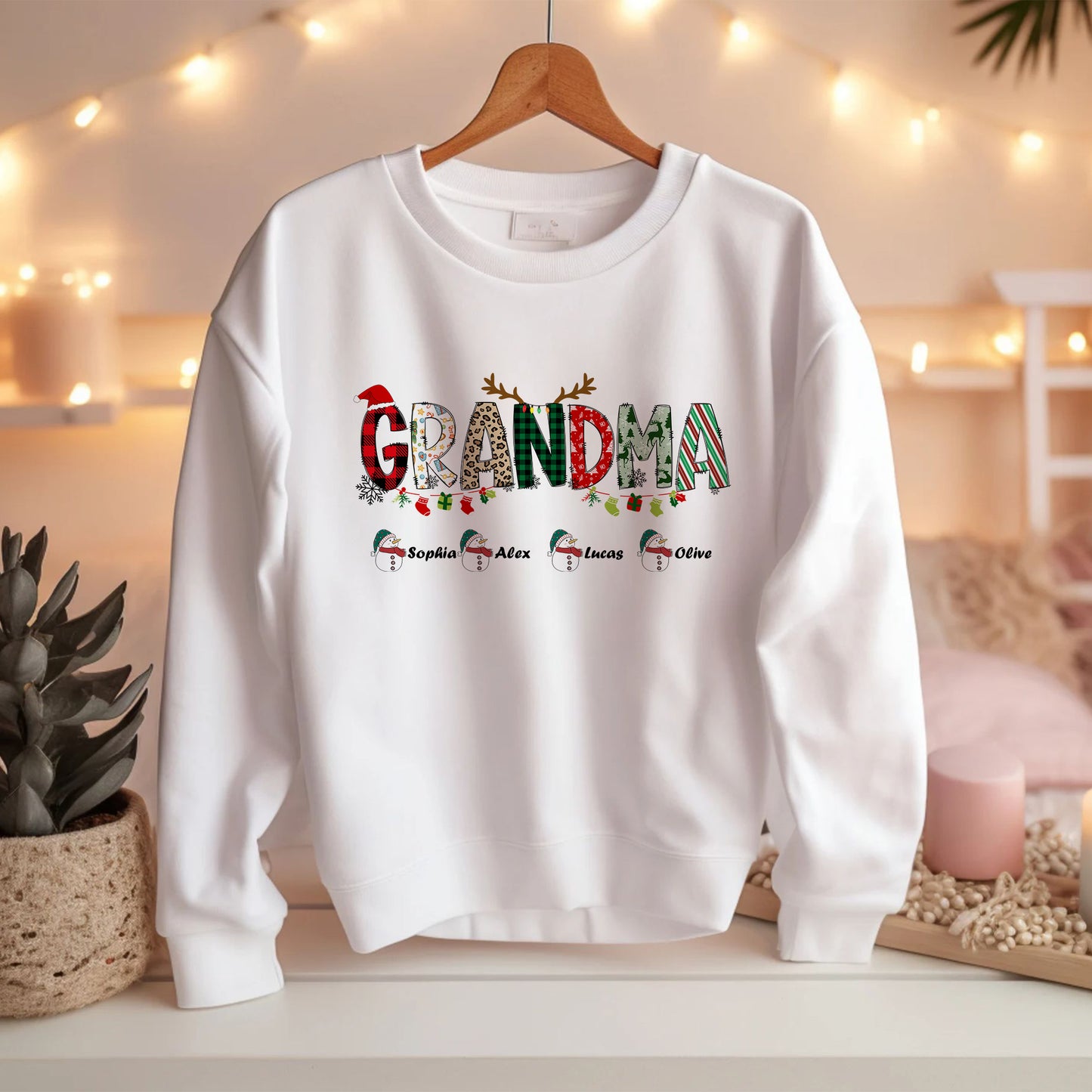 Personalisiertes Oma Sweatshirt mit den Namen der Enkelkinder – Weihnachtsgeschenk für Oma