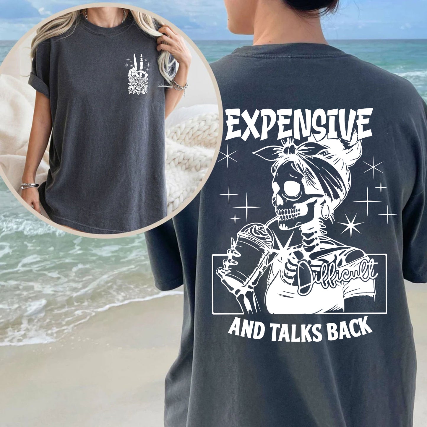Expensive Difficult And Talks Back Shirt - Mom Skeleton Sweatshirt
