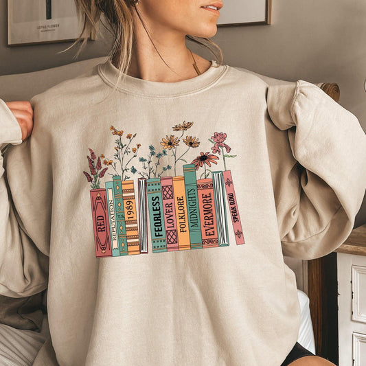 Albums As Books Sweatshirt, trendige Ästhetik für Buchliebhaber - GiftHaus