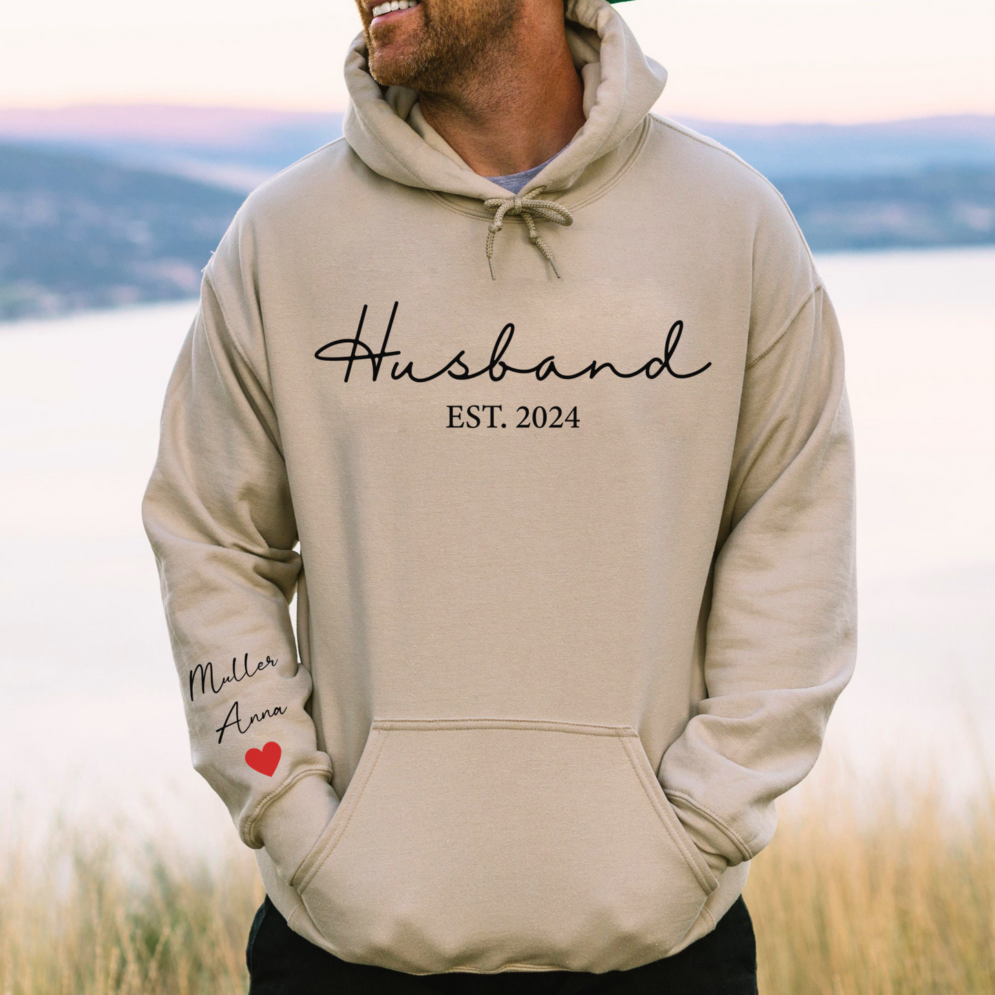 Anpassbarer 'Husband' Sweatshirt mit Jahrgang und Namen