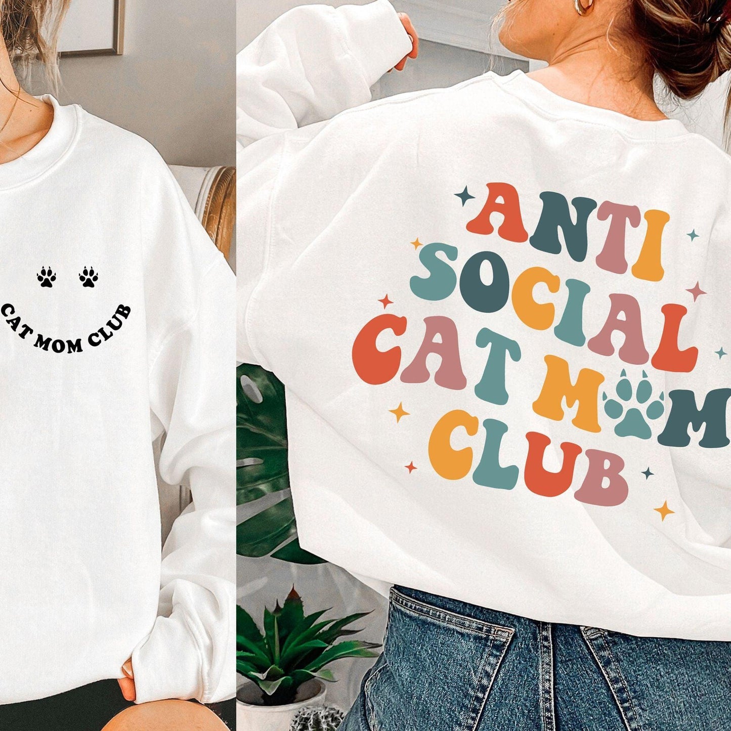 Anti Social Cat Mom Club - Cat Mom Sweatshirt - GiftHaus