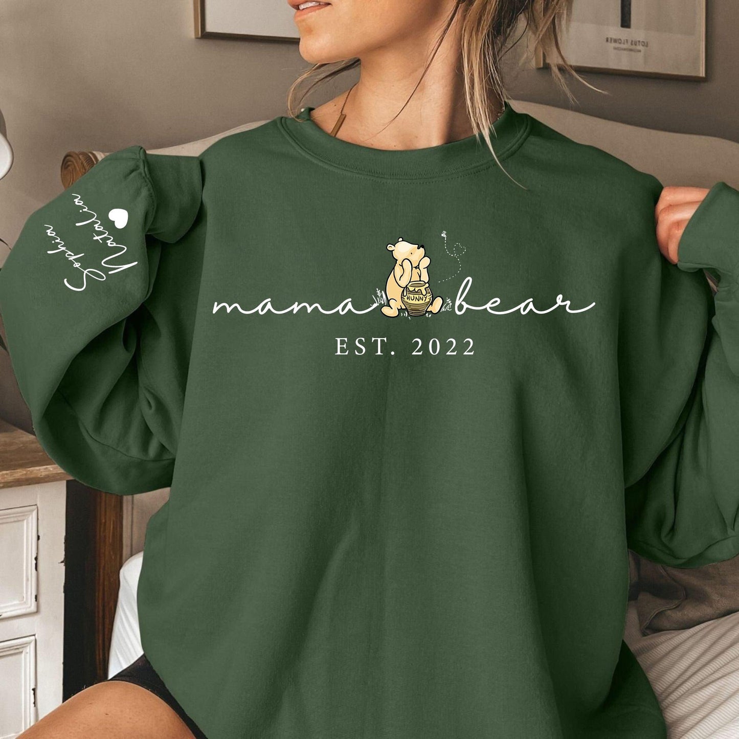 Benutzerdefinierte Mama Bär mit Kindernamen Sweatshirt - Personalisiertes Geschenk für neue Mama - GiftHaus
