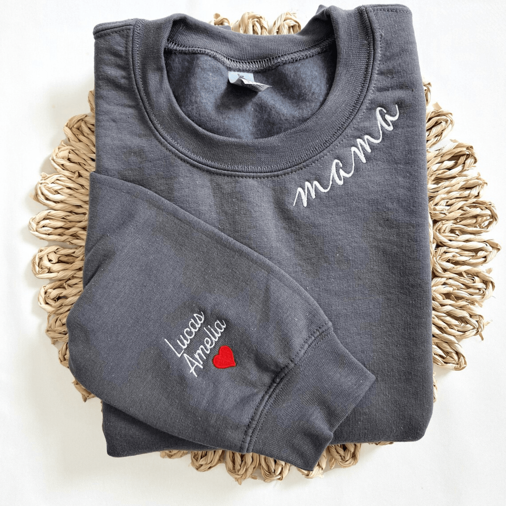 Bespoke Mama's Embrace Sweatshirt - Kids' Names Heartfelt Keepsake - GiftHaus