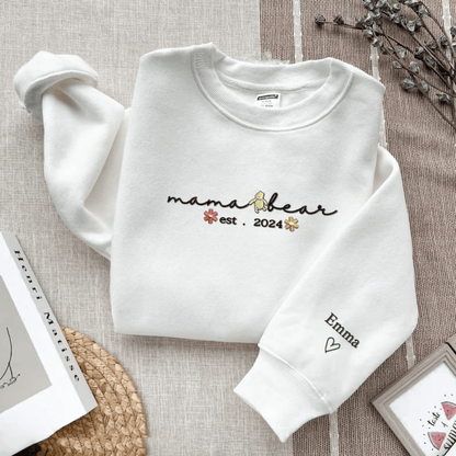 Besticktes Mama Bär Sweatshirt - Personalisiertes Muttertagspräsent - GiftHaus