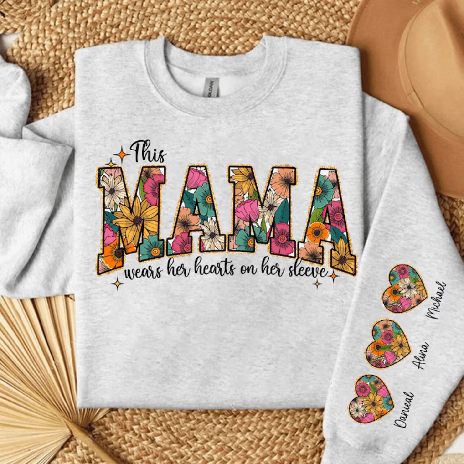 Blumenherz-Momente Sweatshirt - Personalisiertes Geschenk zum Muttertag - GiftHaus