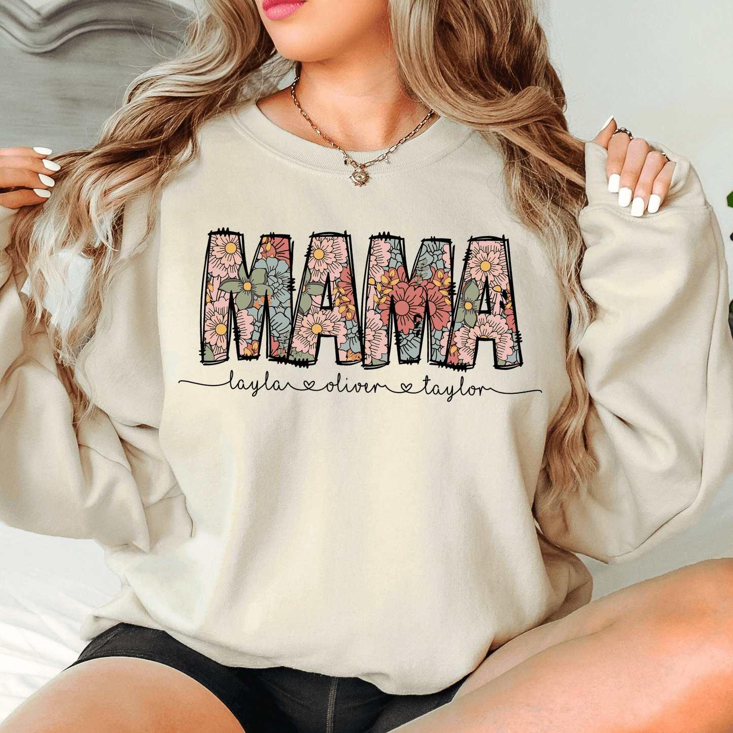 "Blumenmama" Sweatshirt - Personalisiertes Geschenk für Mütter - GiftHaus