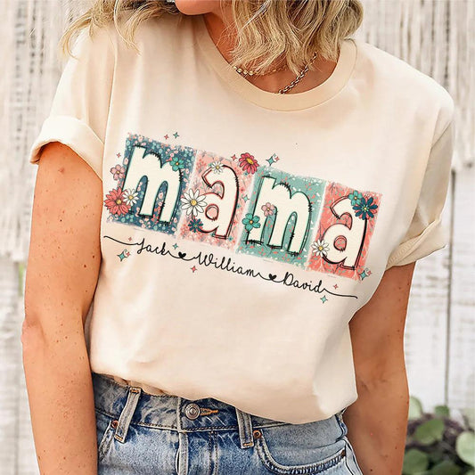 Blumenmama-T-Shirt - Personalisiertes Geschenk - GiftHaus