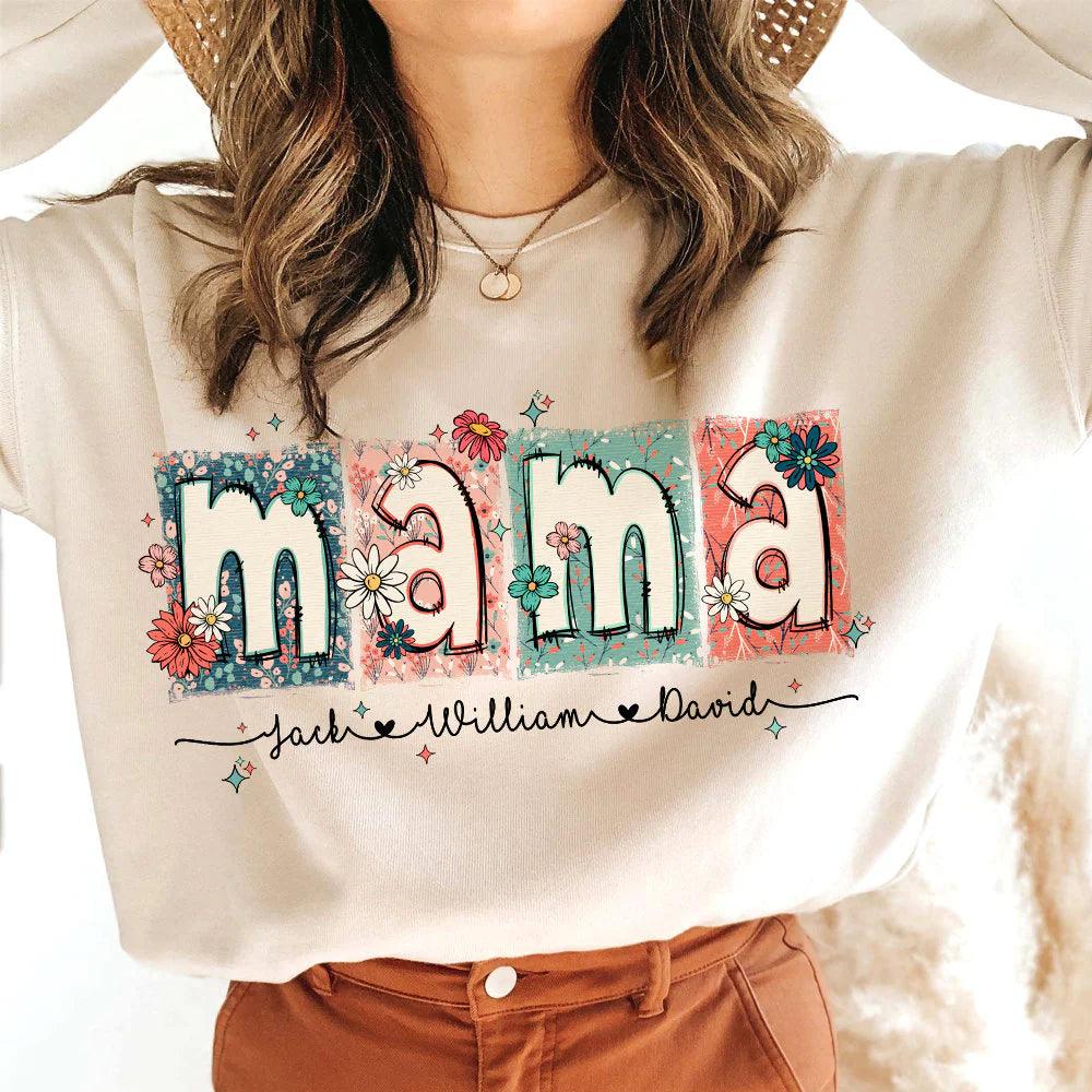 Blumenmama-T-Shirt - Personalisiertes Geschenk - GiftHaus