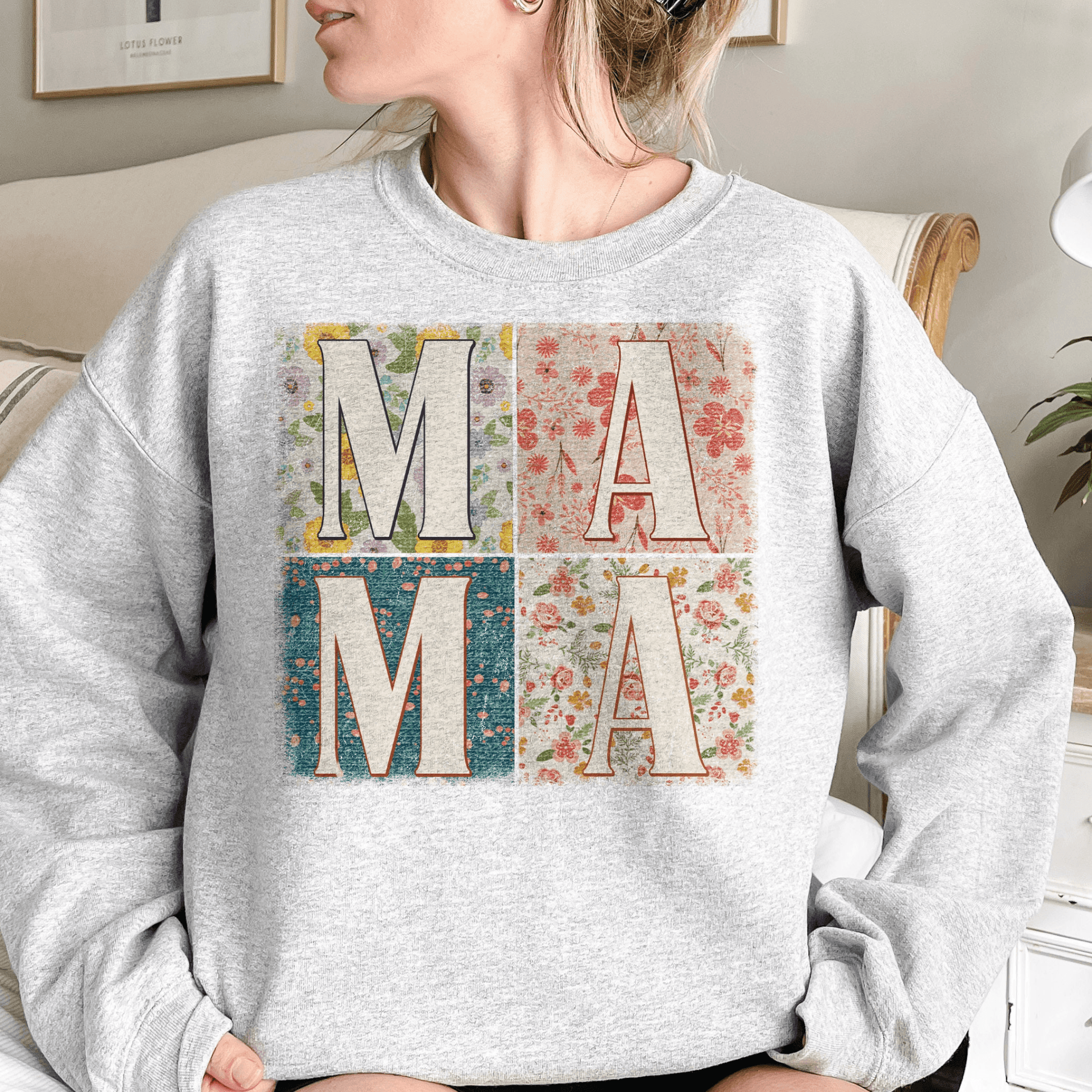 Blumenmuster Mama-Sweatshirt - Für stilsichere Mütter - GiftHaus