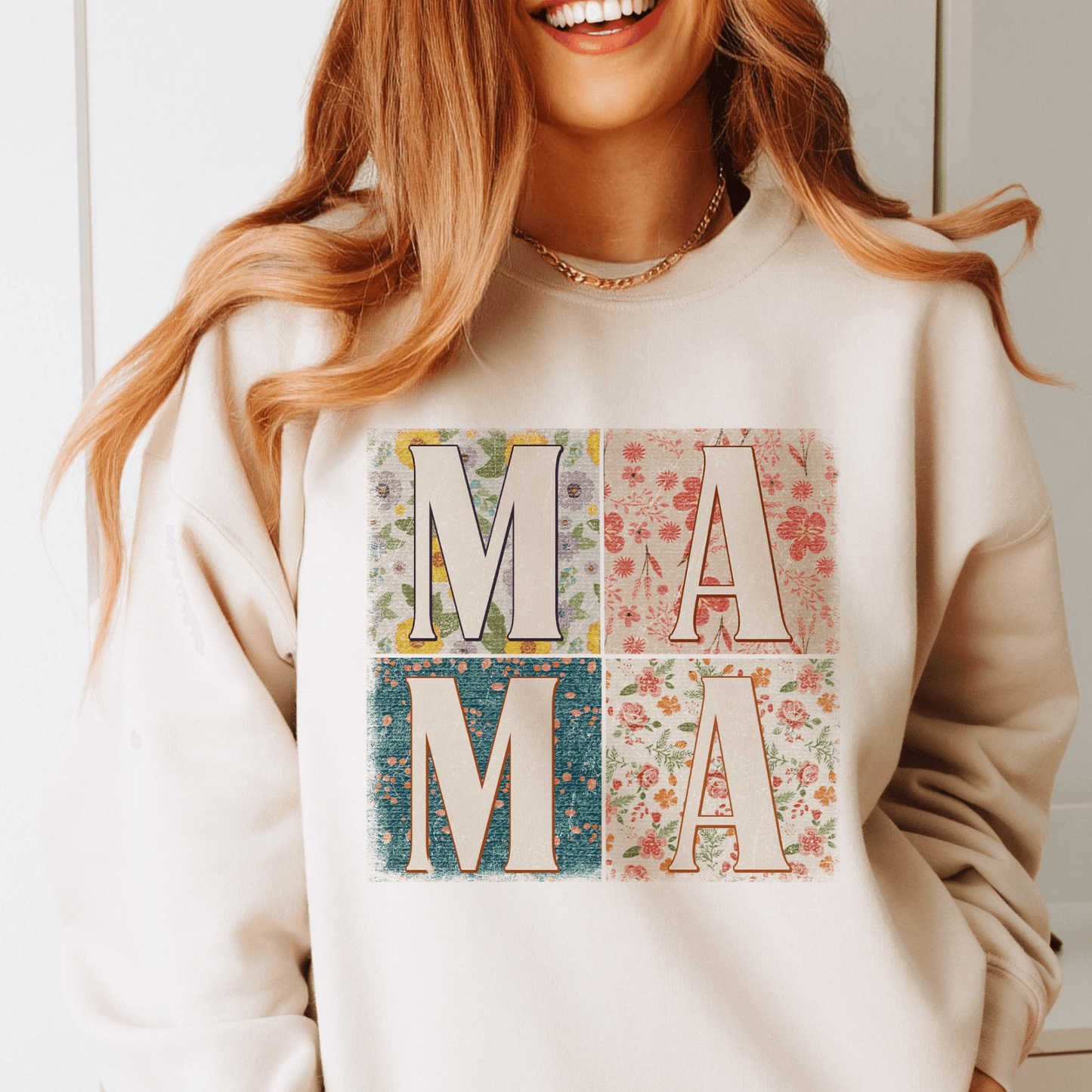 Blumenmuster Mama-Sweatshirt - Für stilsichere Mütter - GiftHaus
