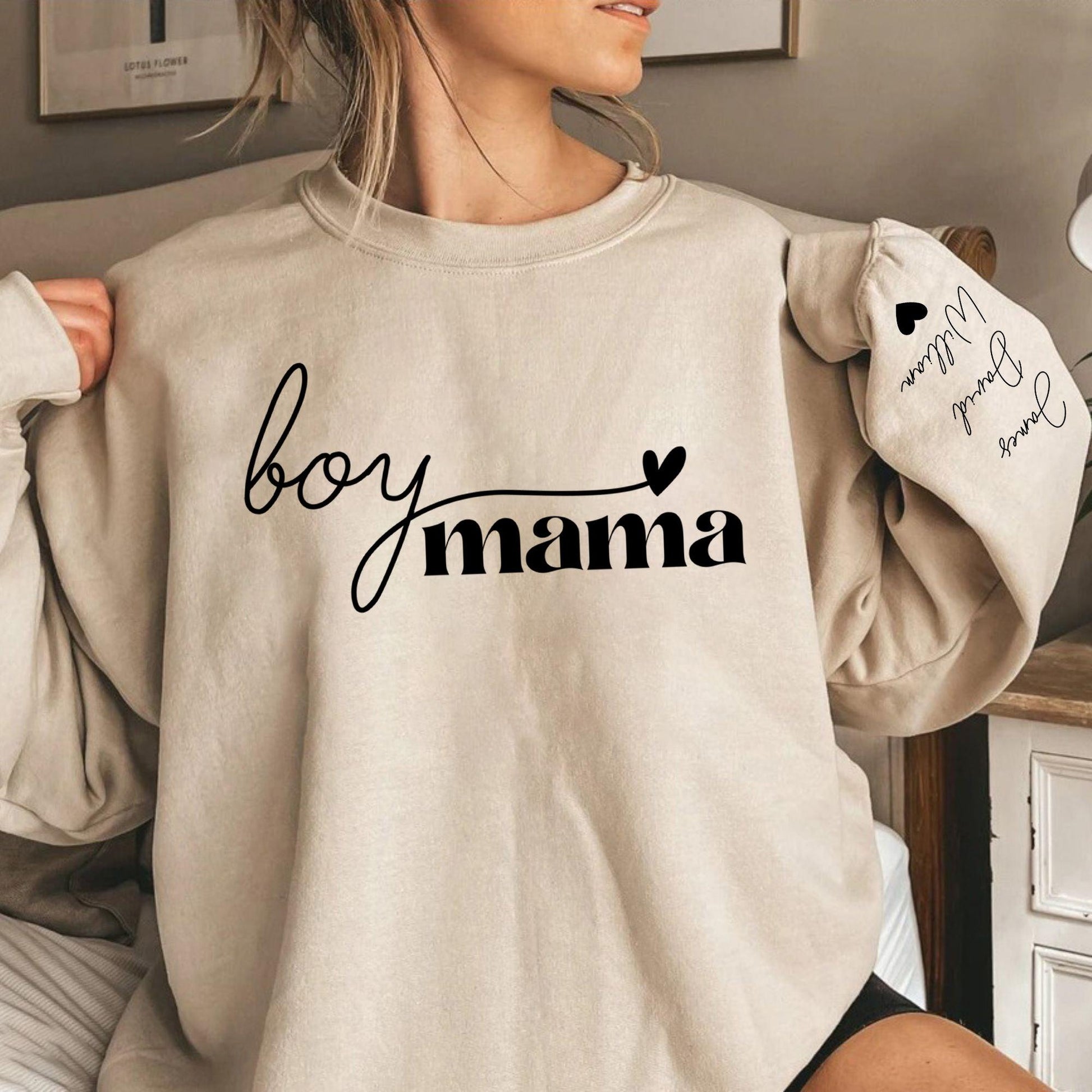 Boy Mama - Personalisiertes Sweatshirt für Mama - GiftHaus