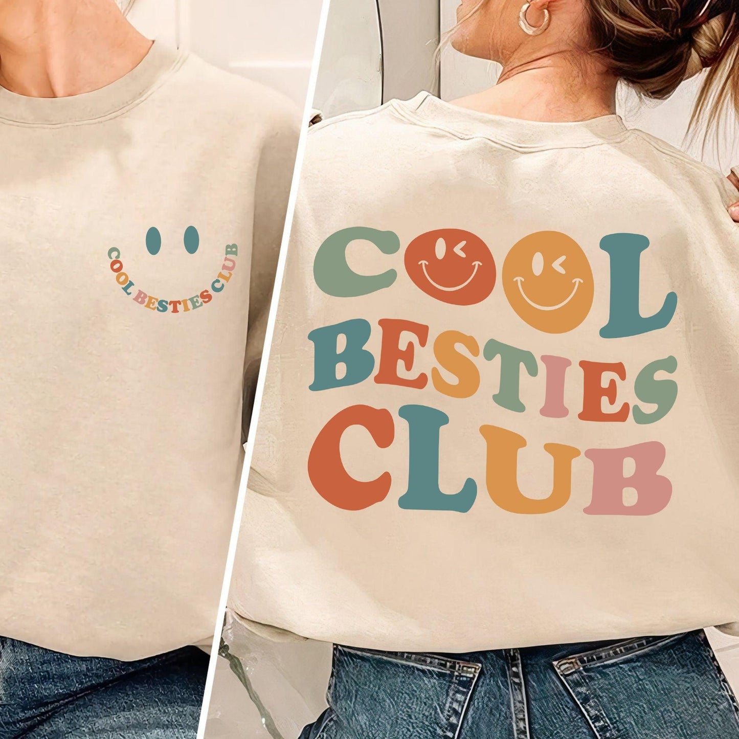 Cooles Besties Club Sweatshirt - Geschenk für die Beste Freundin - GiftHaus