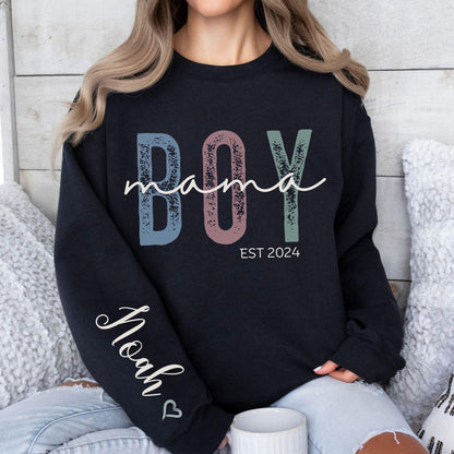 Custom 'Boy Mom' Sweatshirt - Gift for Mothers of Boys - GiftHaus