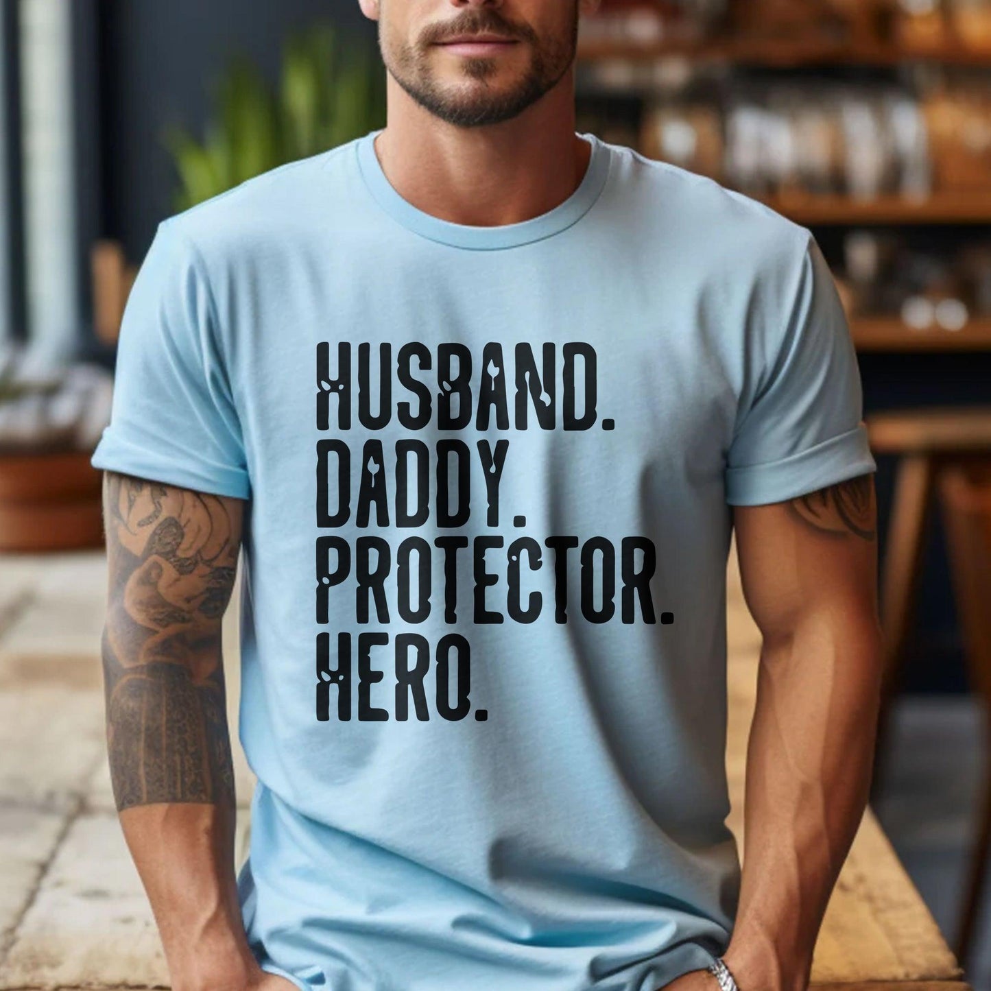 Ehemann Papa Beschützer Helden Shirt – Geschenk für Ihn - GiftHaus