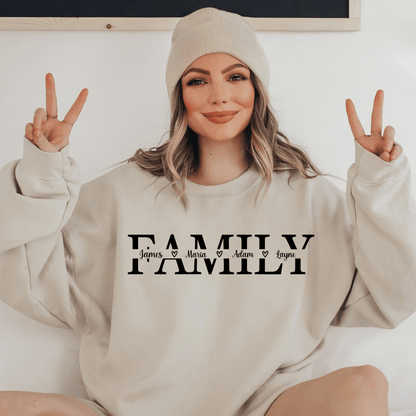 "Familie" Personalisiertes Sweatshirt - Geschenk für Familienmitglieder - GiftHaus