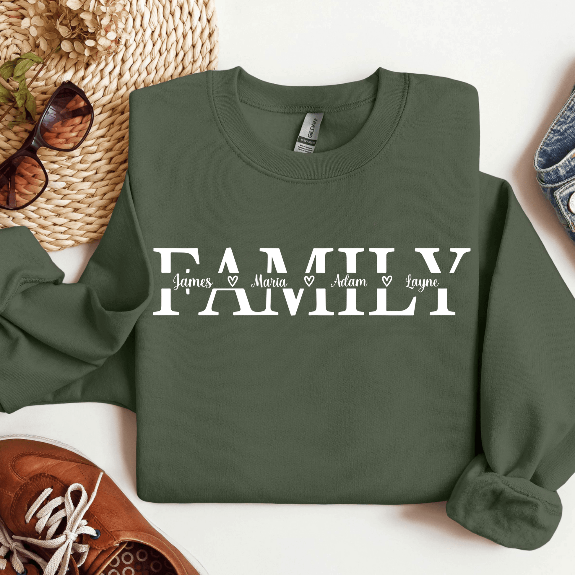 "Familie" Personalisiertes Sweatshirt - Geschenk für Familienmitglieder - GiftHaus