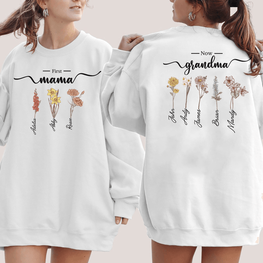 Familienblüten - Personalisiertes Sweatshirt für Großmütter - GiftHaus