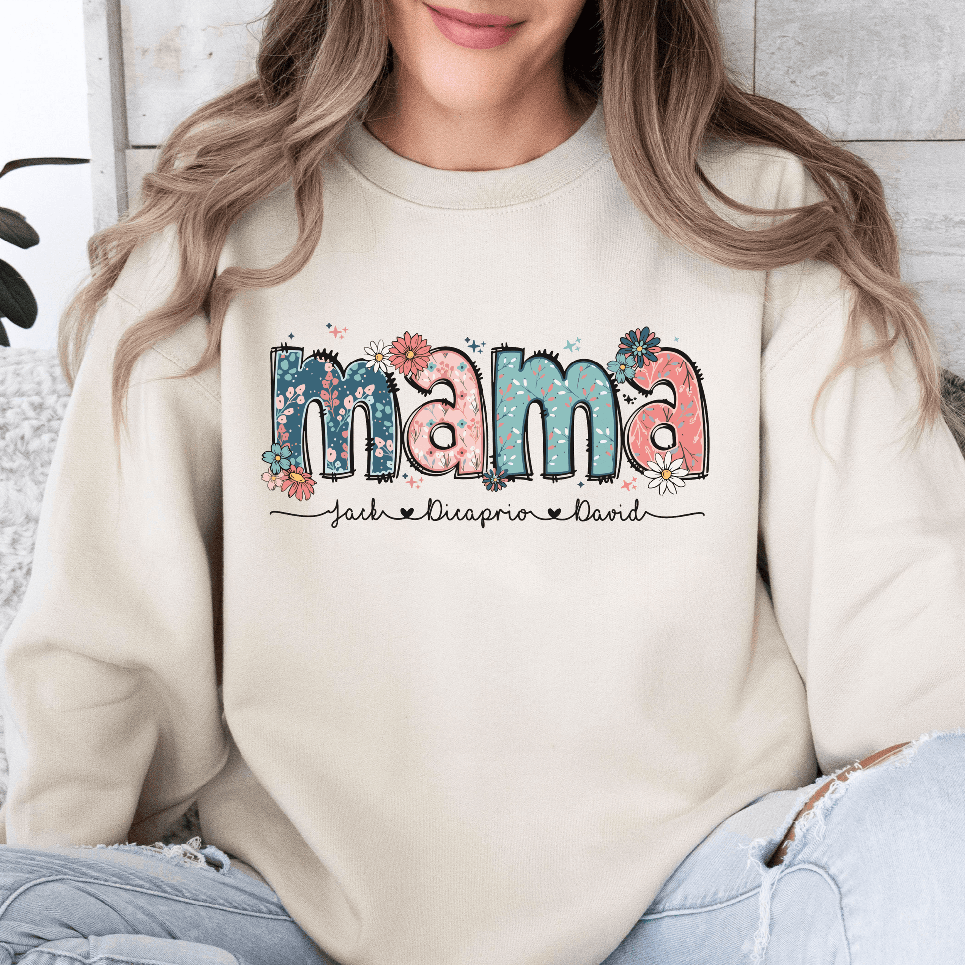 Floral Mama Tee: Custom Mom Shirt with Kids' Names - Perfect Mother's Day Gift - GiftHaus