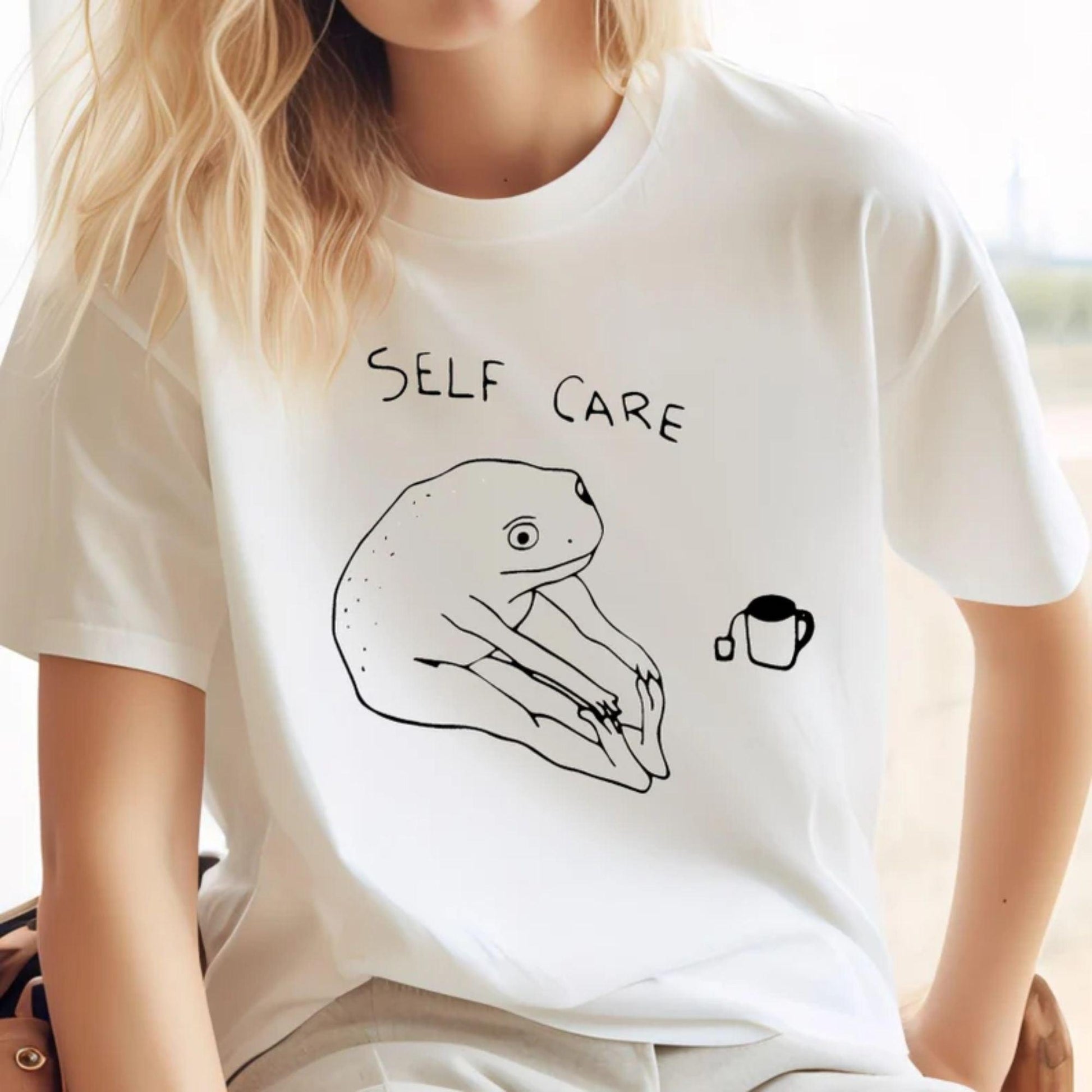 Funny Frog Self Care T-Shirt, Positive Gift - GiftHaus