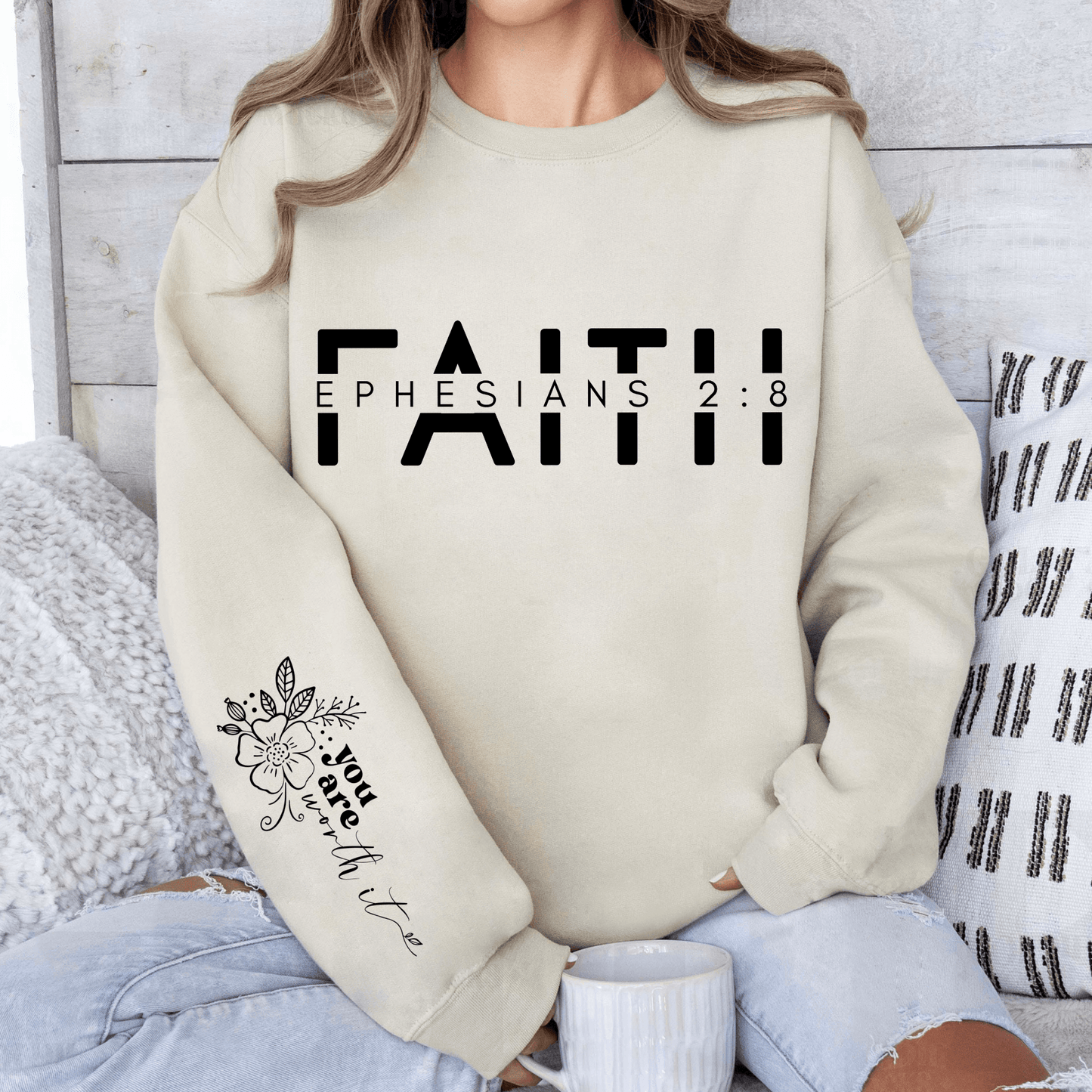 Glaubensbekenntnis Sweatshirt Epheser 2:8 - Christliches Geschenk mit Botschaft - GiftHaus