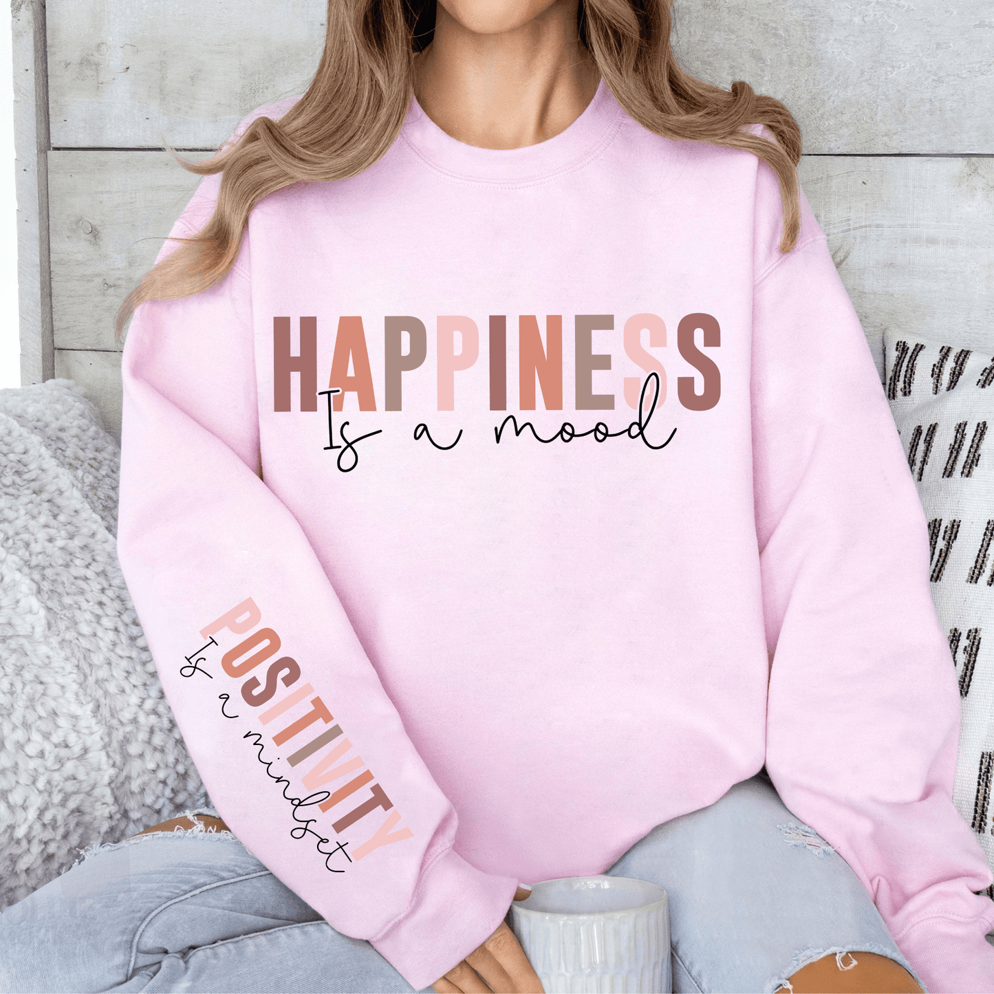 Glück & Positivität Sweatshirt - Inspirierendes Geschenk für Optimisten - Mit Positiver Botschaft - GiftHaus