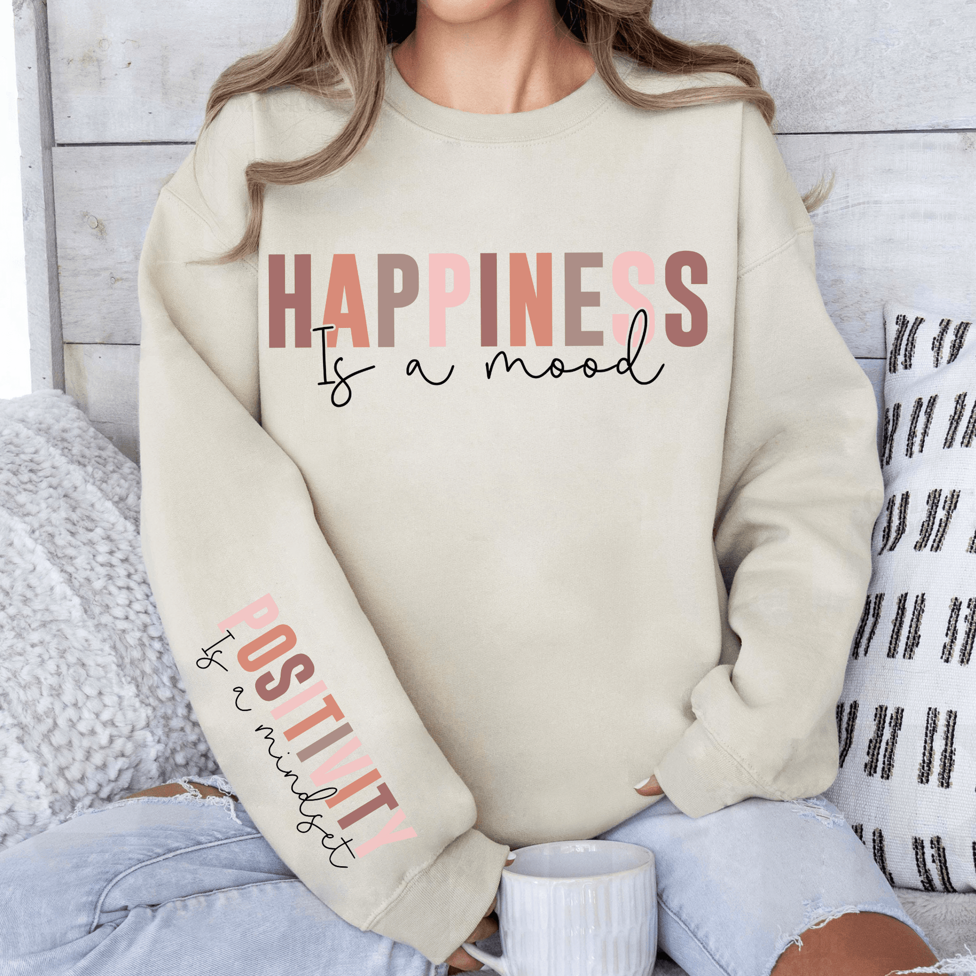 Glück & Positivität Sweatshirt - Inspirierendes Geschenk für Optimisten - Mit Positiver Botschaft - GiftHaus