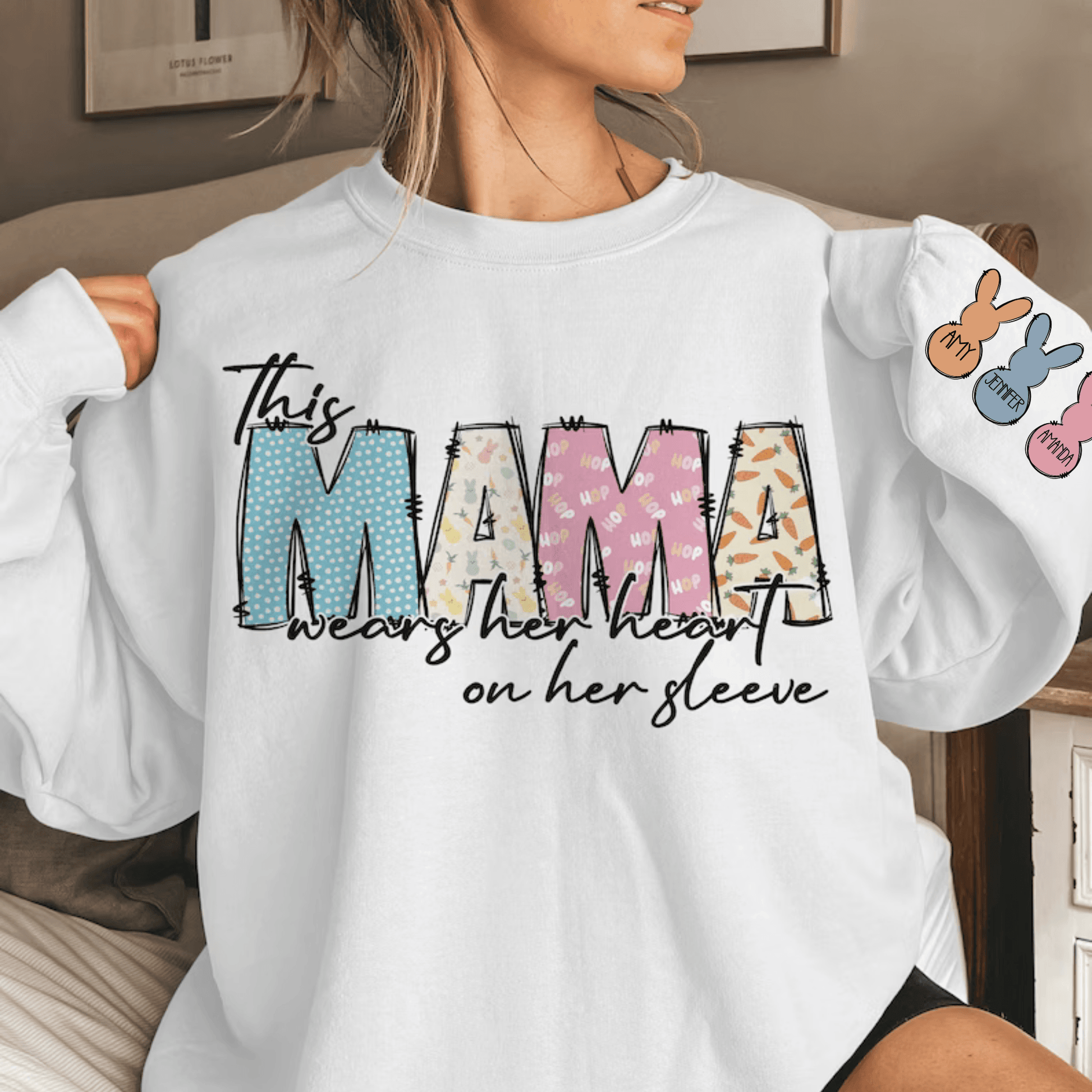 Herz-Mama Sweatshirt - Personalisiertes Geschenk für den Muttertag - GiftHaus