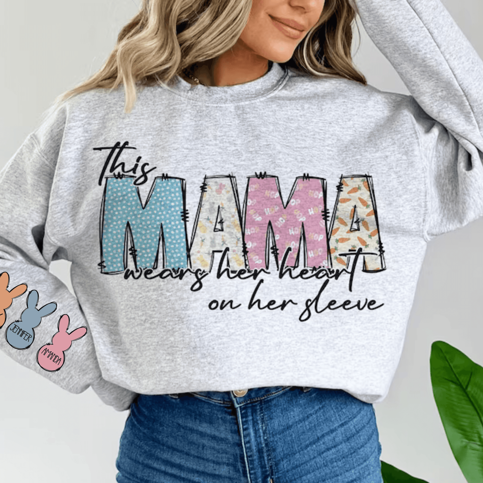 Herz-Mama Sweatshirt - Personalisiertes Geschenk für den Muttertag - GiftHaus