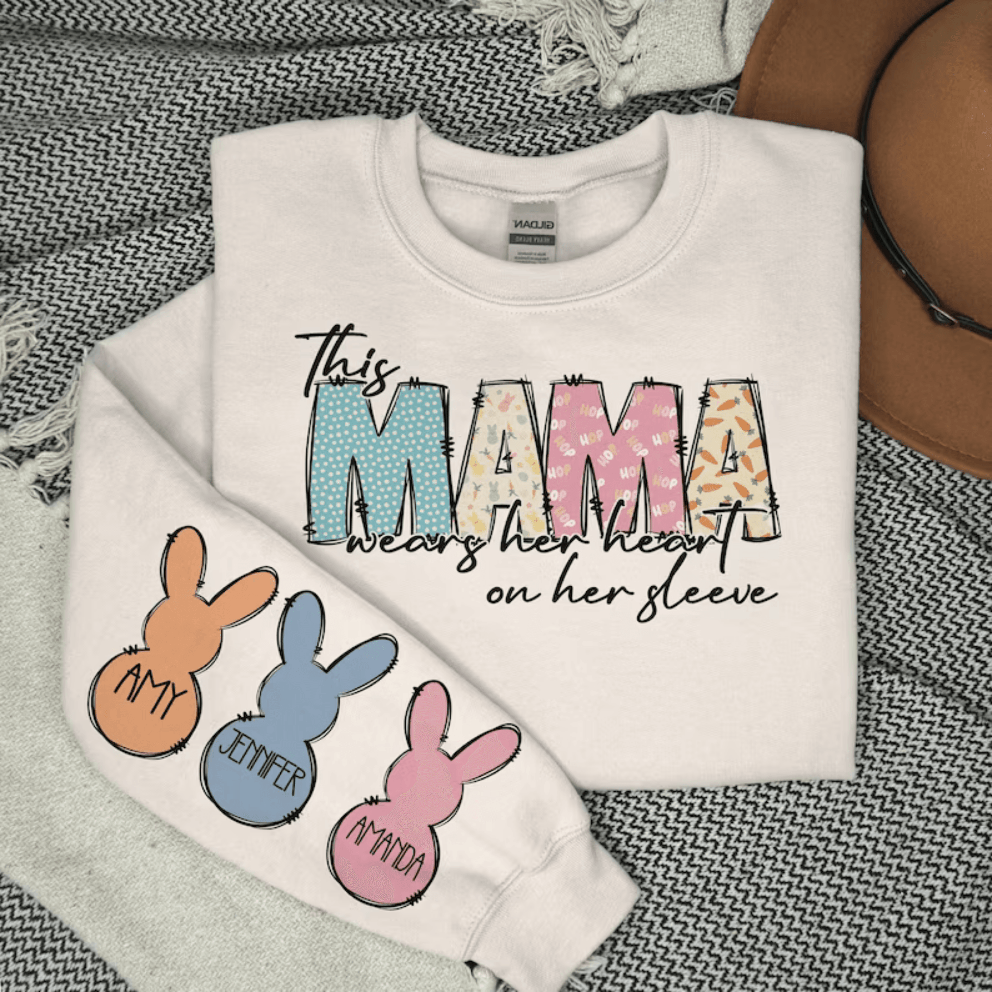 Herz-Mama Sweatshirt - Personalisiertes Geschenk für den Muttertag - GiftHaus