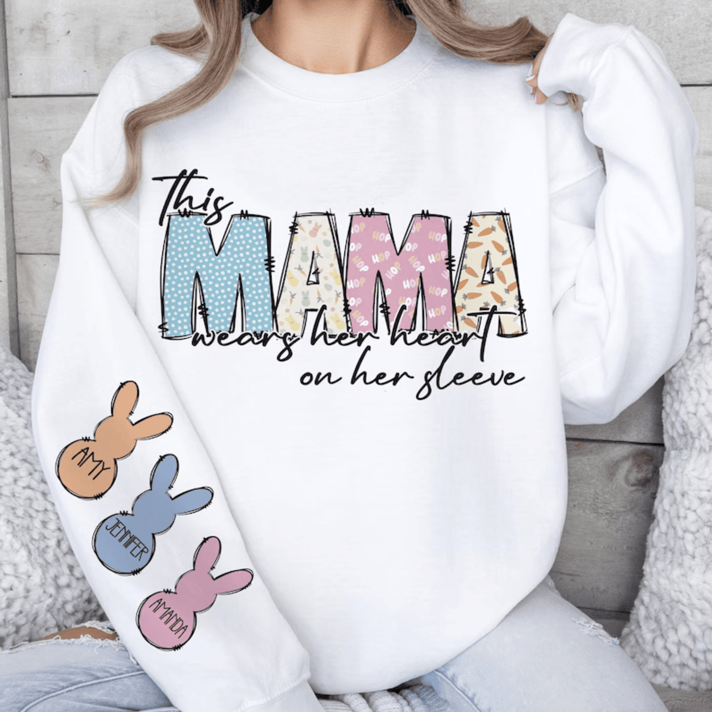 Herz-Mama Sweatshirt - Personalisiertes Geschenk für den Muttertag - GiftHaus