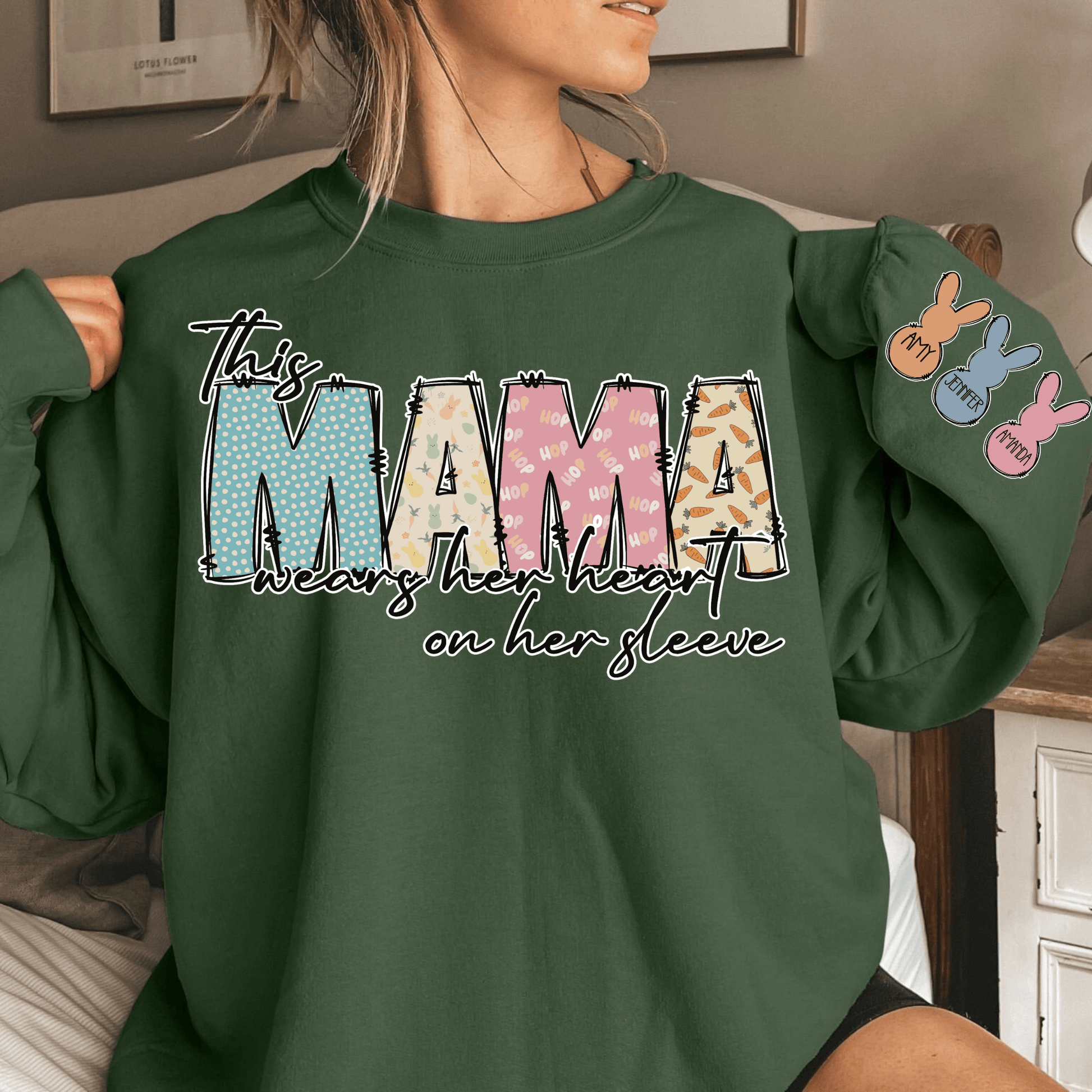 Herz-Mama Sweatshirt - Personalisiertes Geschenk für den Muttertag - GiftHaus