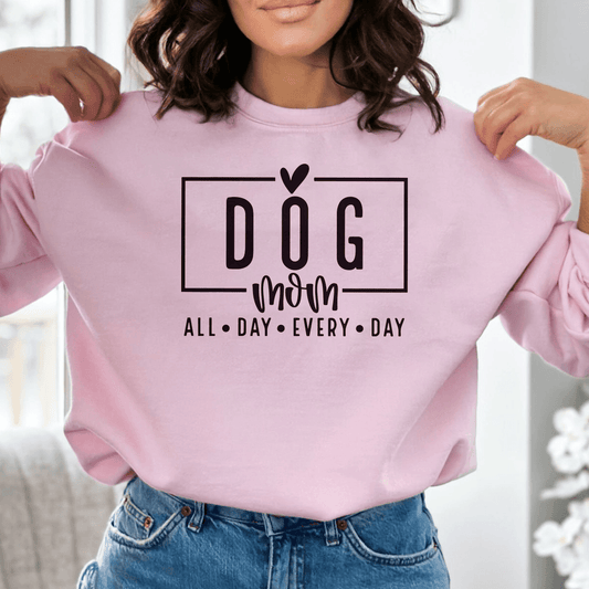 Hundemama - jeden Tag, den ganzen Tag Sweatshirt, Geschenk für Hundemama - GiftHaus