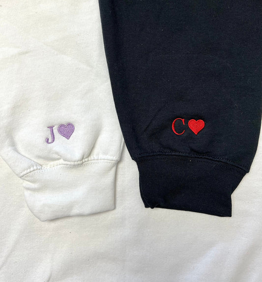 Personalisierbares Paar-Shirt mit Initialen und Herz – Perfektes Geschenk für Paare