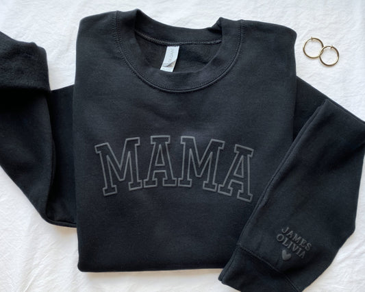 Personalized Mama Sweatshirt with Raised Print – Unique Mother's Day Gift