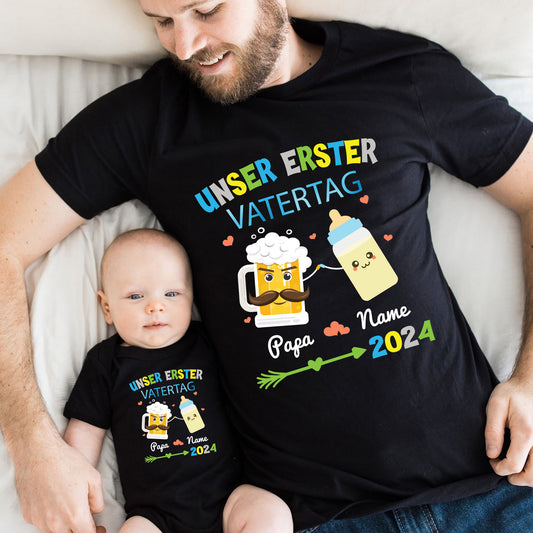 Personalized First Father's Day Shirt – Matching Set for Dad and Baby