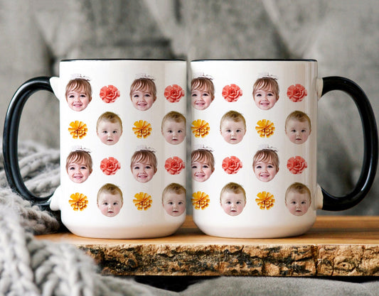 Personalisierte Tasse mit Babygesicht - Geschenk für Mama